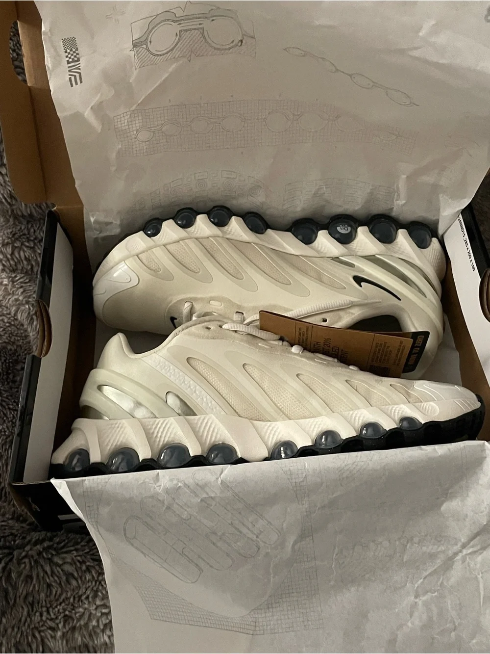 Nike Women's Off-White/White Air Max Athletic Sneakers with Clear Bubble Sole